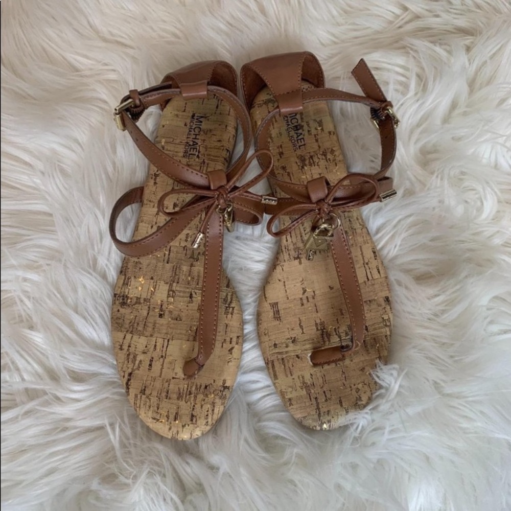 NWT. Michael Kors Demi Sash Sandals. Bow Tie and Lock Accent.